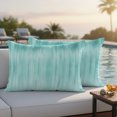 thumbnail image 2 of Outdoor Pillow Covers 20x12 Set of 2, Turquoise Waterproof Patio Throw Pillow Covers for Couch Sofa Chair, Modern Abstract Art Ombre Striped Decorative Pillowcases for Throw Pillows, 2 of 9