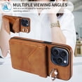 thumbnail image 6 of Crossbody Wallet Back Case for iPhone 14 Pro Max with Card Holder, Vintage Premium PU Leather Case with Long Shoulder Strap, Purse Shockproof Flip Phone Cover for iPhone 14 Pro Max, Brown, 6 of 12