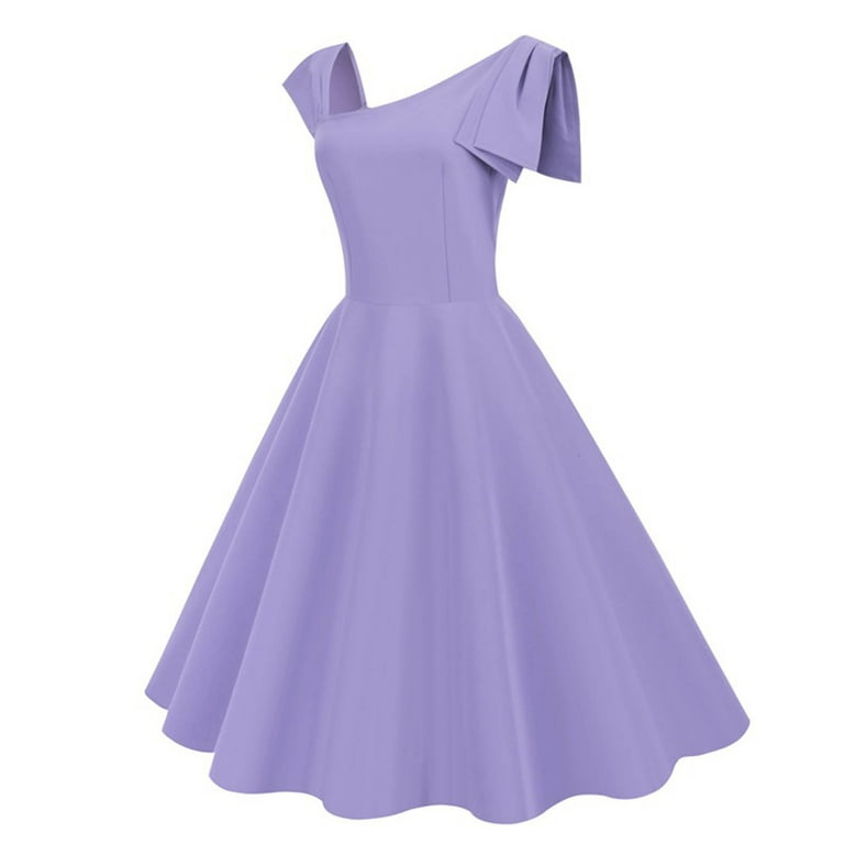 XFLWAM Womens 50s 60s Vintage Cocktail Swing Dress 1950s Wedding Semi Formal  Party Rockabilly Evening Prom Dress - Walmart.com
