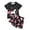 1-Black732, variant on Byoo Toddler Girls Horse Print Outfit Set Short Sleeve Soft Top Shorts Cloth Set Cozy Comfortable Sleepwear Sets