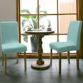 thumbnail image 3 of Chair Covers Solid Teal Color Dining Chair Slipcovers Light Cyan Stretch Removable Chair Seat Protector Party Decoration Set of 1, 3 of 6
