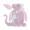 thumbnail image 3 of Dragon Duvet Cover Set, Cartoon Sitting on a Harmless Fantasy Creature, Decorative 3 Piece Bedding Set with 2 Pillow Shams, King Size, Grey Pink White, by Ambesonne, 3 of 3