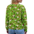 thumbnail image 4 of Women's Cardigan Long Sleeve Lightweight Fun Christmas Print Jacket with Button Front for Holiday Fashion and Casual Wear,Light Green,L, 4 of 7