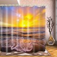 thumbnail image 3 of Bathroom is Equipped with A Sunset Beach 3D Shower Curtain, Luxurious Bathtub Standard Waterproof Shower Curtain, 12 White Hooks, and Washable Fabric Shower Curtain, Measuring 72x72 Inches., 3 of 5