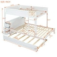 thumbnail image 7 of Full-Over-Full Bunk Bed with Twin size Trundle & Full-Length Guardrail, Wood Bunk Bed Frame with Storage & Build-in Desk, White, 7 of 7