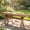 Teak, variant on DEAUL 44.5" HIPS Outdoor Bench, X-Shaped Backless Garden Bench, All Weather Patio Seating, Easy Assembly for Garden, Porch & Park-Wood-Grain Teak