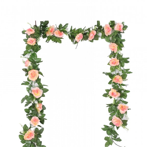 ZULAR Artificial Floral Garland Rose Vines Artificial Flowers,Silk Fake Flower Vines Hanging Decor for Wedding Arch Garden Decor Flower Garland Decorations