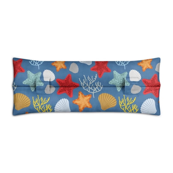 Ocean Creatures Seatbelt Pillow for Women - Post Mastectomy Breast Surgery Heart Surgery Recovery Cushion - Soft Car Travel Pad with Seahorse & Coral Pattern