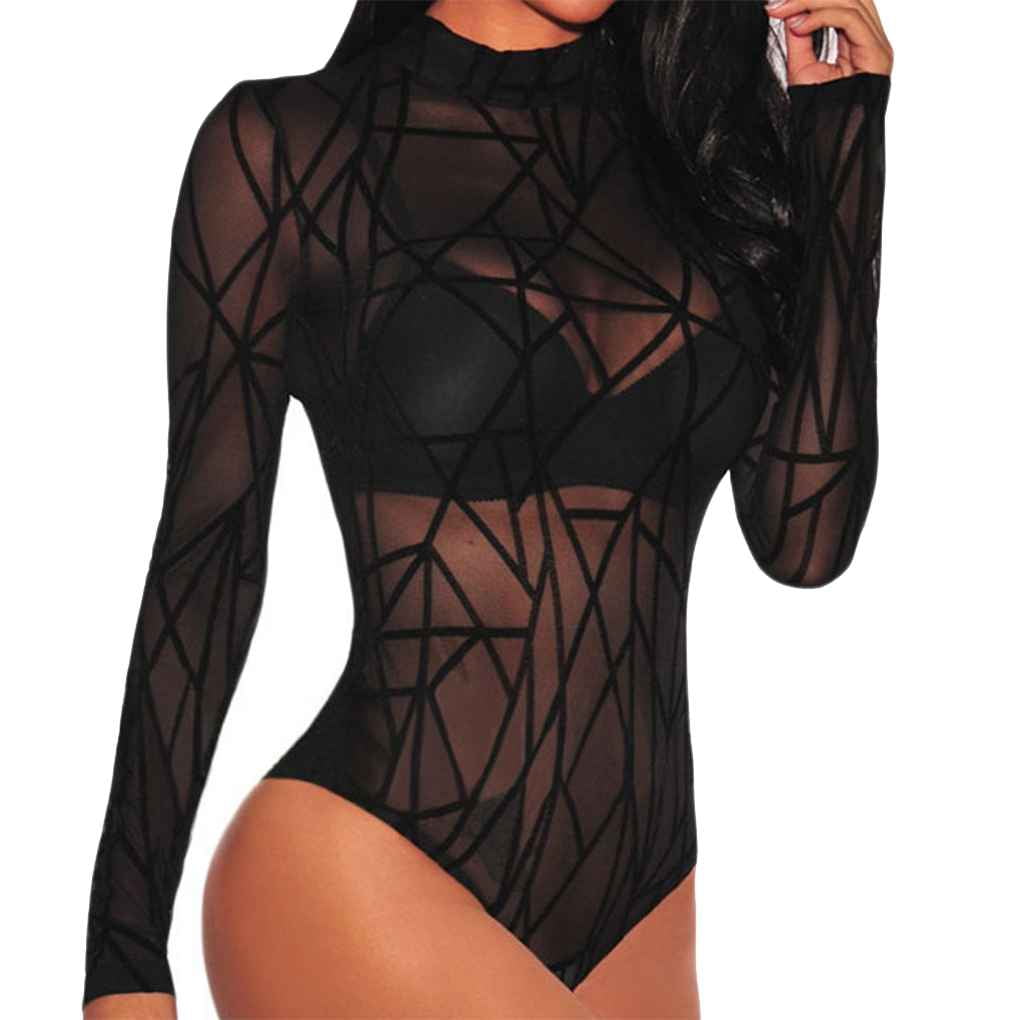 black long sleeve lace body