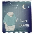 thumbnail image 3 of Kids Shower Curtain, Polar Bear in a Sweater Holding a Star in His Hand Sweet Dreams Print, Fabric Bathroom Set with Hooks, 69W X 84L Inches Extra Long, Pale Grey Indigo Seafoam, by Ambesonne, 3 of 3