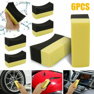 4Pcs Automotive Car Wheel Washer Tyre Tire Dressing Applicator Curved Foam  Sponge Pad Polishing Sponge Wax