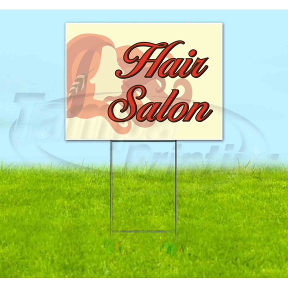 Hair Salon (18" x 24") Yard Sign, Includes Metal Step Stake