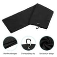thumbnail image 4 of Unique Bargains 24'x16' Golf Towels Tri Fold Waffle Pattern Towels Soft Fiber with D Clip Black 2 Pack, 4 of 6