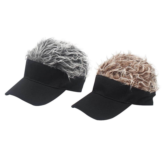 Casquette de Baseball Visière Réglable avec Cheveux à Pointes Perruque de Baseball Chapeau de Baseball avec Perruques à Pointes