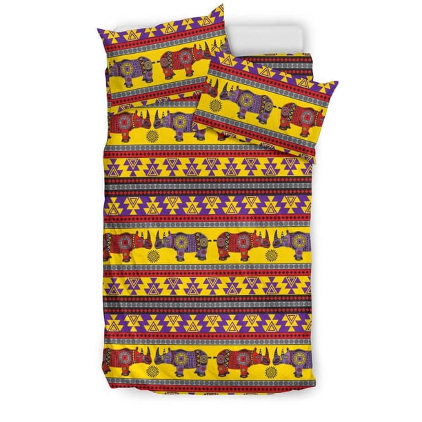 Juego de cama Rhino African Afro Dashiki Adinkra Kente Ethnic Motifs