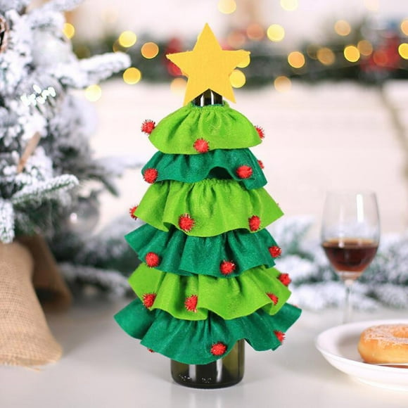 ​​EcoNest​ Christmas Table Decoration Christmas Tree Wine Bottle Bag Cover Festival Props