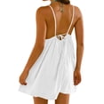 thumbnail image 2 of Sentmoon Longues Robes Maxi pour Femmes Fête Sans Manches Col Rond Robes d'Été Couleur Unie Coupe Régulière Bretelles Spaghetti Robes pour Femmes Confortables pour l'Été et Temps Chaud Blanc P, 2 of 5