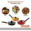 Imusa 6" Mini Casserole Egg Pan with Lid in Assorted Color (Black, Red or Orange)