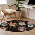 thumbnail image 4 of Pink Spring Floral Round Area Rug 3Ft Washable Small Circle Rugs for Kitchen Entryway, Farmhouse Botanical Wooden Retro Art Non-Slip Carpet Floor Mats Indoor Outdoor Carpet Runner Home Decor, 4 of 8