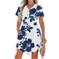 thumbnail image 1 of LVHAOGJOB Mini Robe Femme Couleur Unie Évasée Robe Ligne A Fluide Bohème Été Robe d'Été Blanche pour Dames Manches Courtes, 1 of 9