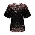 thumbnail image 5 of TSADFHJI Chandails pour Femmes en Coton Mode Décontractée pour Femmes Dégradé à Paillettes Imprimé Col Rond T-Shirt Ample, 5 of 5