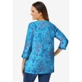thumbnail image 2 of Woman Within Plus Size Perfect Printed Three-Quarter Sleeve V-Neck Tee, 2 of 6