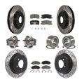 thumbnail image 1 of Transit Auto Roulements de Moyeu de Roue avant Arrière avec Rotors de Frein à Disque Enduits et Kit de Plaquettes en Céramique (10 Pcs) pour Voiture 2012 Mitsubishi RVR FWD - Côté Gauche Droit (Conducteur Passager) KBB-117527, 1 of 10