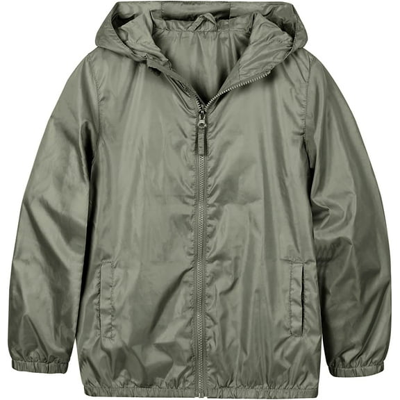 Boys Rain Jacket Lightweight Rain Coats for Kids Boy Waterproof Jacket Army Green 6