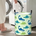 thumbnail image 5 of Rateoe Cute Dinosaur Blue Green Pattern Round Laundry Hamper Basket, Tall Hamper Basket for Blanket Storage, Nursery Clothes Hamper for Laundry in Bedroom and College Dorm-Medium, 5 of 6