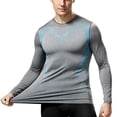 thumbnail image 4 of yillto Men's Muscle Shirts Long Sleeve Casual Athletic Lightweight Workout Tops Gym Running Top Undershirts, 4 of 4