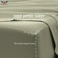 thumbnail image 4 of Pure Egyptian Short-Queen Size Cotton Bed Sheets Set 1000 Thread Count Bedding – Short-Queen Size Bed 15" Inch Deep Pocket Short-Queen Sheets - Sage, 4 of 7