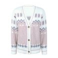 thumbnail image 3 of Suéter Suéteres básicos para mujer Estilo navideño Estampado de copos de nieve Traje diario (Rosa L) Cgtredaw Rosa T L para Mujer, 3 of 8