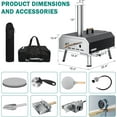 thumbnail image 2 of ABORON Upgraded 16" Multi-Fuel Outdoor Pizza Oven , Portable Propane and Wood Fired Stainless Steel Pizza Oven With Gas Burner,Tray Pizza Stone,Pizza spatula and Carry Bag, 2 of 8