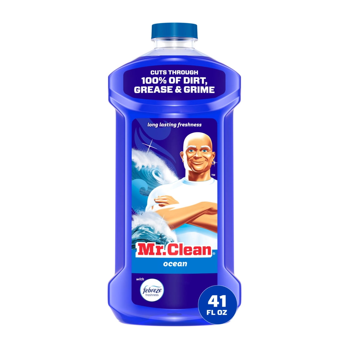 (4 pack) Mr. Clean All Purpose Cleaner, Cleaning Liquid, Ocean, 41 fl oz