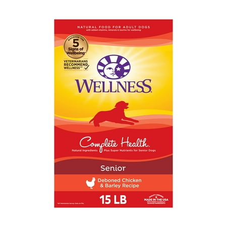 UPC: 0076344089070 | Wellness Complete Health Natural Dry Senior Dog Food Chicken & Barley 15-Pound Bag