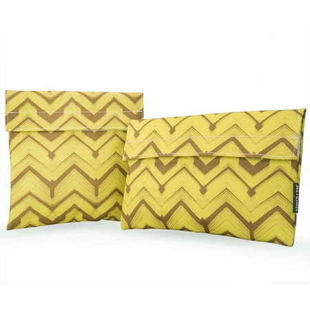 Eco Lunch - Ava & Kings 2pc Eco Friendly Reusable Snack Bags Sandwich Wrap w/ Insulated Fabric - Great for School Lunch, Work, Picnic Food, Boys & Girls - Sizes: 7x7 in & 6x9 in - Variety of Designs