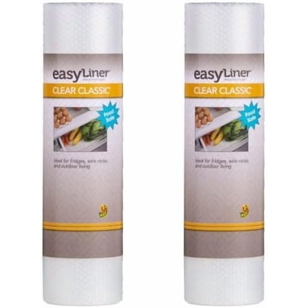 Duck Brand Clear Classic EasyLiner Shelf Liner, Non-Adhesive, 12 Inches x 20 Feet, 2 Rolls