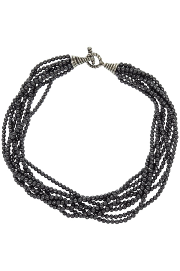 Pre-Owned Tiffany & Co. 8-strand choker necklace with hematite beads and 925 silver.... (Good)