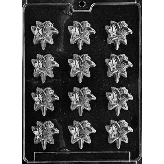 Grandmama's Goodies E418 B/S Easter Lily Chocolate Candy Soap Mold with Exclusive Molding Instructions