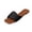 Black, variant on GERsome Womens Square Open Toe Sandals Summer Comfort Slip On Beach Flat Slide Sandals, Brown Size 6.5