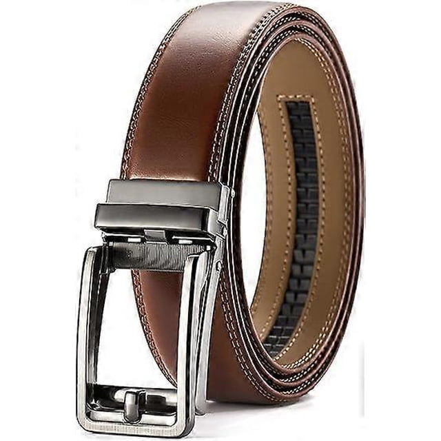 Click belt for men, 1 3/8" ratchet belt with sliding buckle, adjustable trim for a perfect fit.