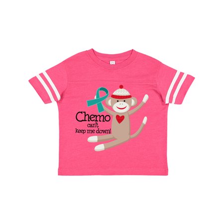 

Inktastic Teal Ribbon Chemo Sock Monkey Gift Toddler Boy or Toddler Girl T-Shirt