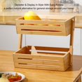 thumbnail image 3 of Bamboo Fruit Basket, Easy To Clean Fruits Stand Storage Holder  For Kitchen, 3 of 8