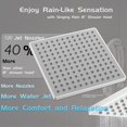 thumbnail image 4 of Rain Shower Head, 8'' High Pressure Rainfall Square Showerhead with 15'' Shower Head Extension Arm, 304 Stainless Steel, 4 of 8
