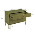 thumbnail image 3 of 2-Piece DUMBO Standard 3-Drawer Dresser and DUMBO 2.0 Nightstand in Olive Green, 3 of 6