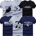 thumbnail image 1 of TEXIWAS-Camiseta ajustada con estampado de marca de moda para hombre, camiseta informal de cuello redondo, camisetas de algodón de talla grande M-5XL, 6 uds., 1 of 4