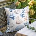 thumbnail image 5 of Summer Blue Throw Pillow Cover Shell Coral Starfish Marine Life Coastal Cotton Linen Cushion Cover Throw Pillow Case with Invisible Zipper for Couch Sofa Bed Chair Car 26x26 Inch, 5 of 9