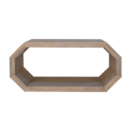 Hexagonal Coffee Table in Marble Finish | Used to Display Decor in Contemporary Living Rooms | Solid Wood Material | Open Structure for an Airy Ambiance