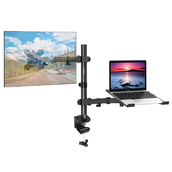 Soporte Dual De Monitor Y Laptop Para Escritorios Y Mesas Con Brazos Articulados Ajustables Monitor 15-33 Pulgadas