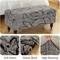 thumbnail image 5 of Ottoman Cover Rectangle, Stretch Velvet Storage Ottoman Cover Ottoman Covers Slipcover Rectangle-Removable Storage Bench Cover Folding Ottoman Covers with Elastic Bands Ties,Print C,Medium, 5 of 11
